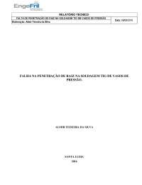 Relatório técnico de soldagem
