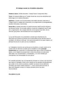 trabajo social en el ambito educativo