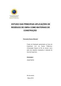 Estudos das principais aplicaçõe de residuos em obras