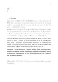 dívida pública e seus efeitos para a economia