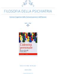 Filosofia della psichiatria - Riassunto "Identità personale" (Marraffa/Meini) - PARTE 1