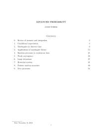 Advanced Probability - Docsity