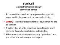 Fuel cells and energy