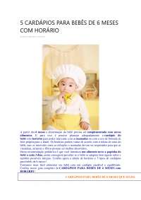 Cardapios Para Bebes De 6 Meses Com Horario Docsity