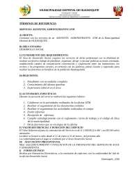 Términos de Referencia para Contratación de Servicios en Huanoquite