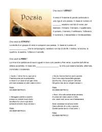 Poesia: verso, strofa e rima - Docsity