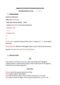 Programmare in java. Il main - Docsity