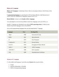 C notes with all the topics | Lecture notes Engineering - Docsity