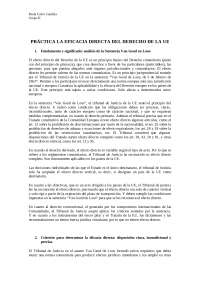 Efecto Directo del Derecho de la UE: Sentencia Van Gend en Loos - Prof. Jiménez de Parga