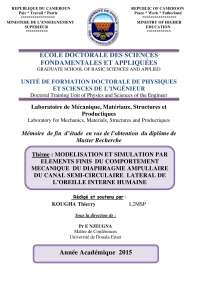 Modélisation et Simulation du Diaphragme Ampullaire de l'Oreille Interne