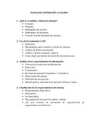 Temas de exposición análisis de sistemas