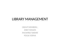 LIBRARY MANAGEMENT SYSTEM - Docsity