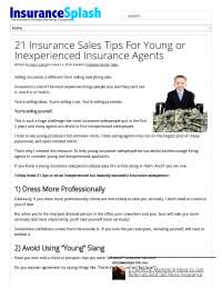 21 Insurance Sales Tips for Young or Inexperienced Insurance Agents: A Guide for Success