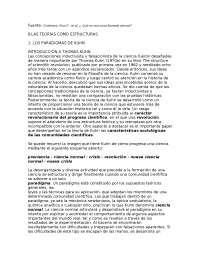 Kuhn, según Alan Chalmers, ¿Qué es esa cosa llamada ciencia?