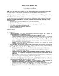 Handouts for Indexes