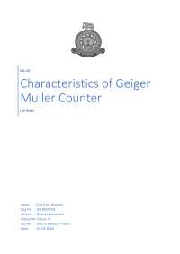 Characteristics of GM counter