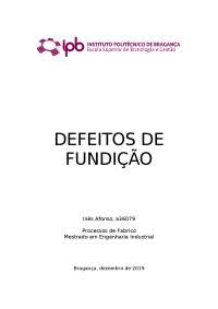 Defeitos da Fundição