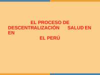 Descentralización de salud en el Perú. - Docsity