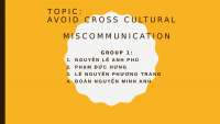 Avoid Cross Cultural Miscommunication topic essay
