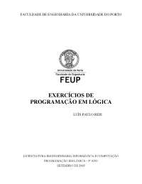 Programação em Lógica - Exercícios