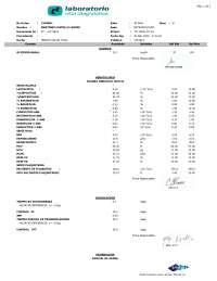 Resultados de Exámenes Clínicos: Hemogramas, Química y Uroanálisis de M. Cantillo L.