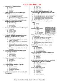 Cell organelles MCQs