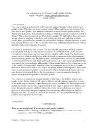An introduction to womens and Gender study