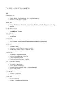 FCE MOST COMMON PHRASAL VERBS - Docsity