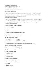 Química Analítica Quantitativa: Exercícios Resolvidos e Questões para Estudo