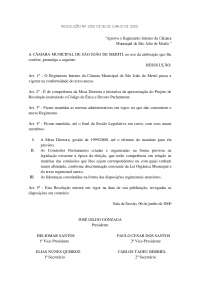 Regulamento da Câmara Municipal: Procedimentos de Tramitação de Projetos de Lei