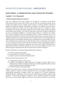 Riassunto "Come pensiamo" di John Dewey