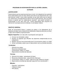 PROGRAMA DE INTERVENCIÓN PARA EL ESTRÉS LABORAL OUTDOOR - Docsity