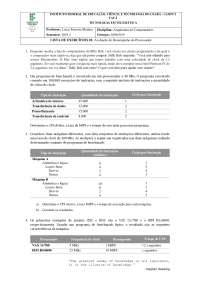 Lista Avaliação de Desempenho do Processador