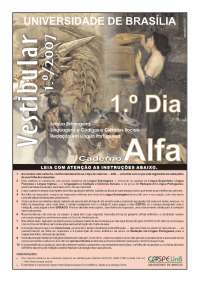 Caderno de Prova Alfa, Vestibular UnB 2007