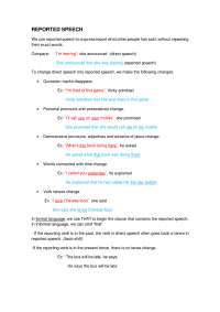 Apuntes reported speech - Docsity