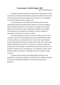 Ensayo sobre el documental Koyaanisqatsi