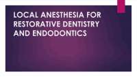 local anesthesia in dental practice
