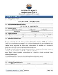 Microdiseño del Curso de Ecuaciones Diferenciales: Universidad del Magdalena