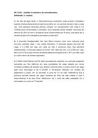 Análise Econômica de Investimentos: Exercícios de Revisão