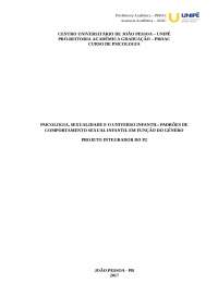PSICOLOGIA, SEXUALIDADE E O UNIVERSO INFANTIL: PADRÕES DE COMPORTAMENTO SEXUAL INFANTIL EM FUNÇÃO DO GÊNERO