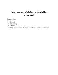 Internet Use of Children