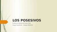 Gramatica da Língua Espanhola - Los posesivos.