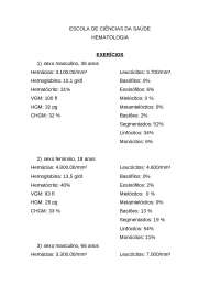 Exercício de hemograma