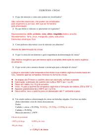 bromatologia estudos das cinzas