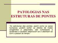 Patologias nas estuturas  de pontes
