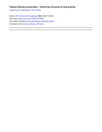Analyzing Secondary Teacher Training: A Practice-Oriented Approach