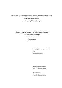 Gesundheitsfördernde Inhaltsstoffe der Aronia melanocarpa