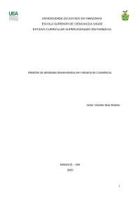 Relatório de Estágio em Industria de Cosméticos