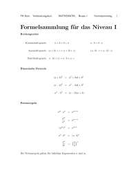 Mathe Formelsammlung PH Bern
