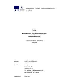 Mobile Marketing als modernes Instrument der Kommunikationspolitik